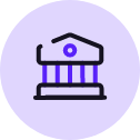 bank logo in light purple circle