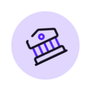 banking icon in light purple circle