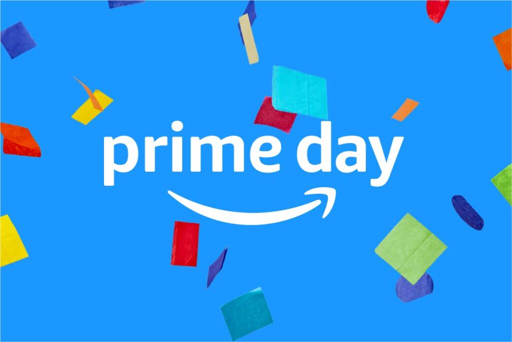 Prime Day with confetti around it