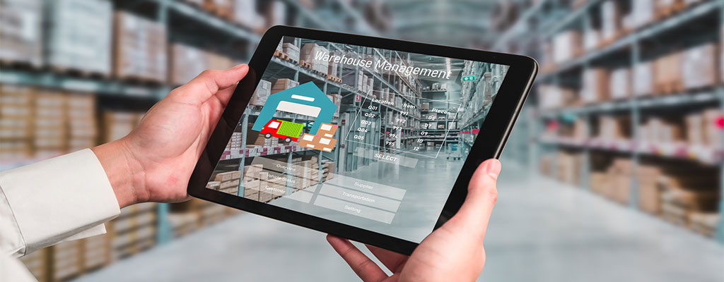 Tablet showing automatic inventory management for eCommerce warehouse